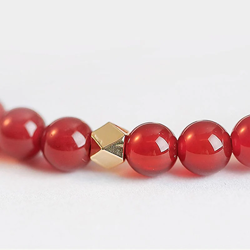 Braccialetto con corda di sicurezza a forma di stella con quadrifoglio a quattro foglie e nodo infinito in agata rossa naturale - Image 8