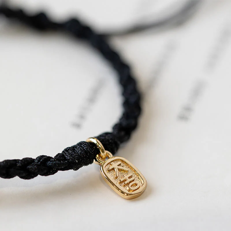 Braccialetto con corda positiva con fibbia rotonda in calcedonio Buddha Stones - Image 4