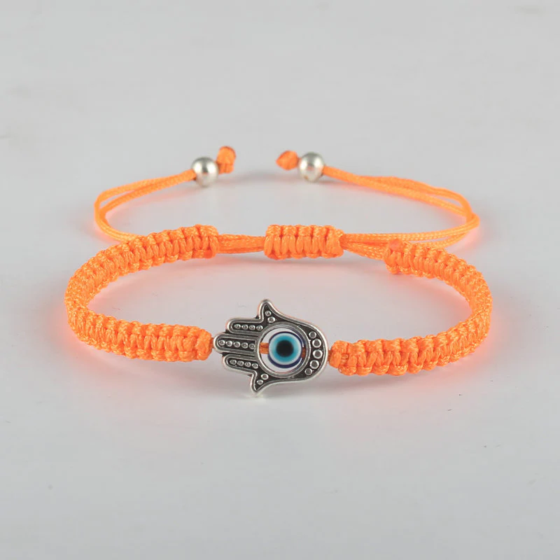Braccialetto con cordino di protezione e fortuna con simbolo Hamsa fatto a mano con Buddha Stones - Image 12