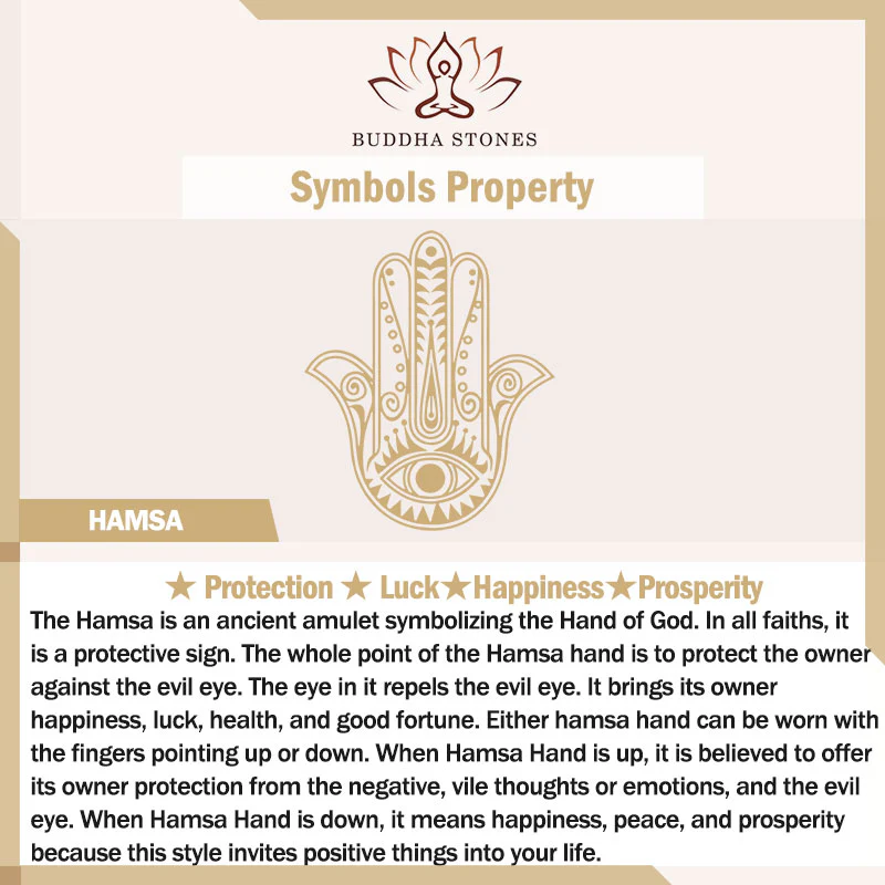 Braccialetto con cordino di protezione e fortuna con simbolo Hamsa fatto a mano con Buddha Stones - Image 14