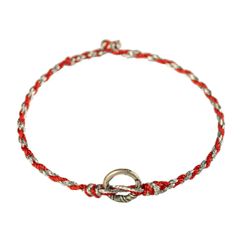 Braccialetto con cordino portafortuna Buddha Stones in argento sterling 925 con fibbia della pace - Image 13