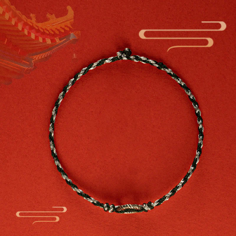 Braccialetto con cordino portafortuna Buddha Stones in argento sterling 925 con fibbia della pace - Image 15