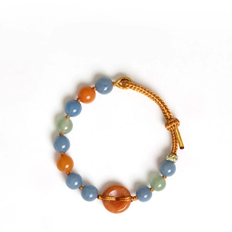 Braccialetto con fibbia della pace in avventurina colorata Buddha Stones - Image 11