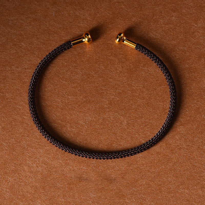 Braccialetto con polsino in corda intrecciata con design semplice fatto a mano Buddha Stones - Image 18