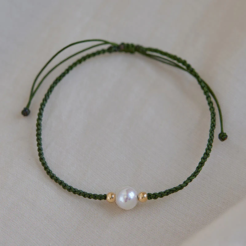 Braccialetto con treccia di perle naturali Buddha Stones Luck String - Image 10