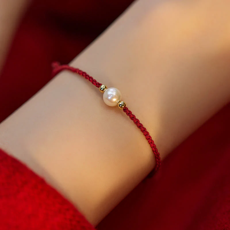 Braccialetto con treccia di perle naturali Buddha Stones Luck String - Image 4