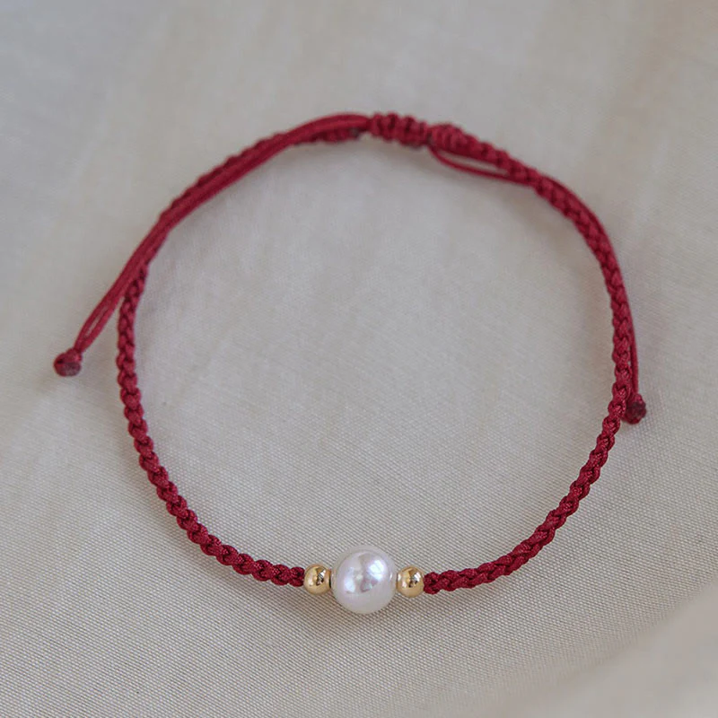 Braccialetto con treccia di perle naturali Buddha Stones Luck String - Image 5