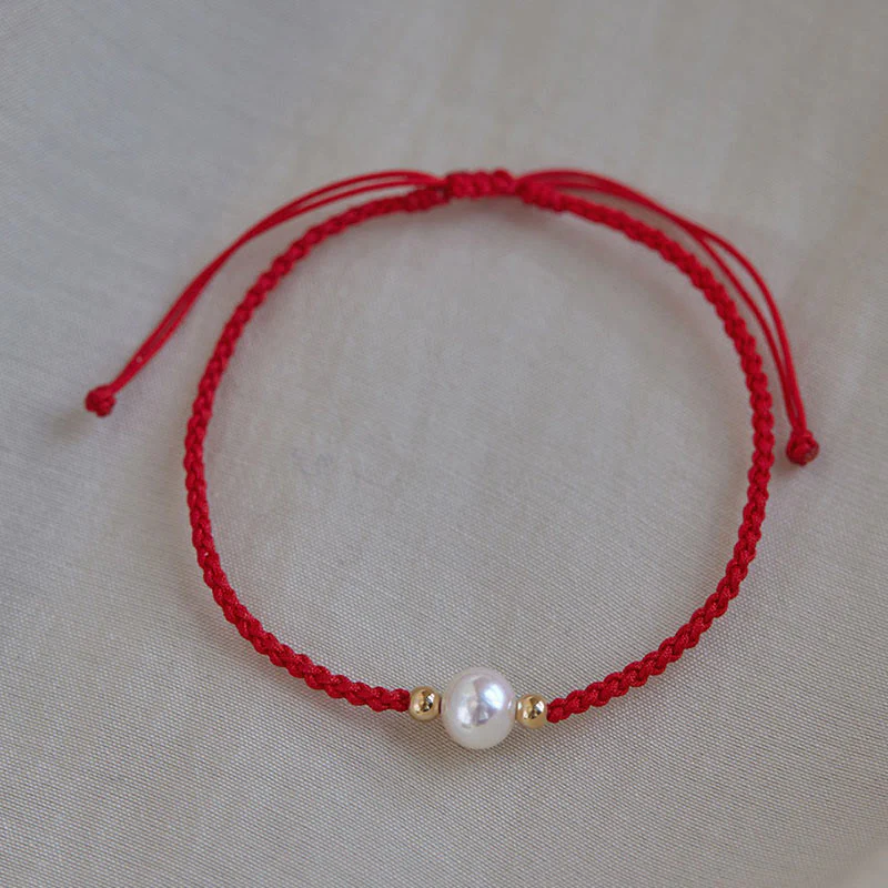 Braccialetto con treccia di perle naturali Buddha Stones Luck String - Image 8