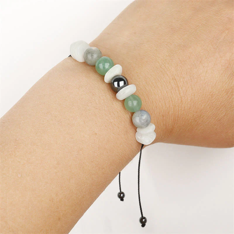 Braccialetto curativo Buddha Stones Menopausa Labradorite Aventurina verde Pietra di luna bianca - Image 11