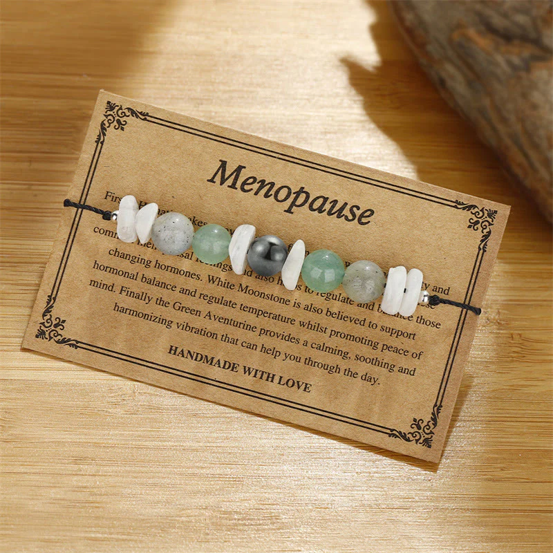 Braccialetto curativo Buddha Stones Menopausa Labradorite Aventurina verde Pietra di luna bianca - Image 4