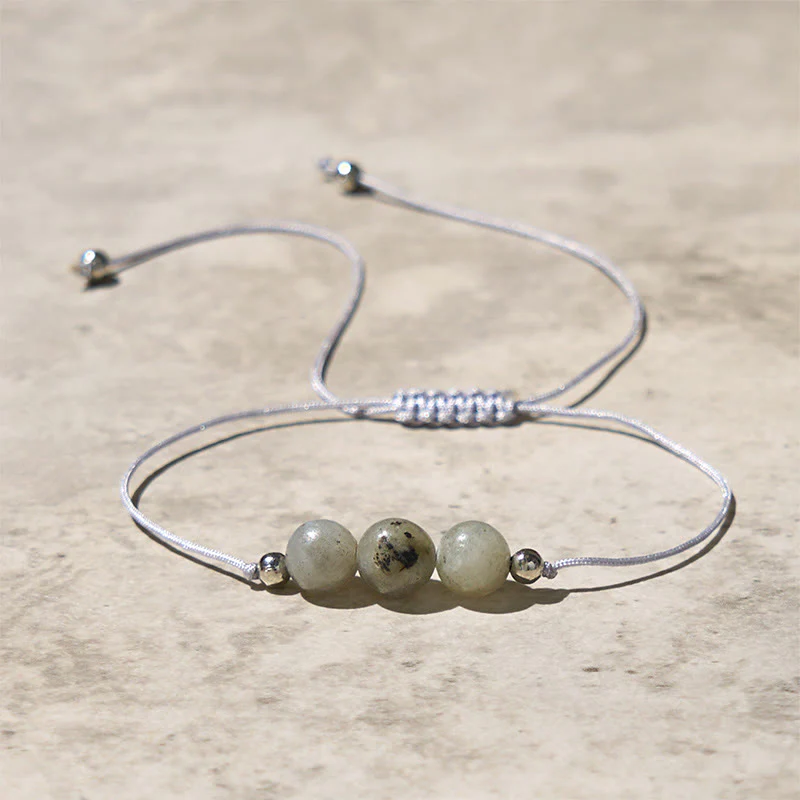 Braccialetto curativo in corda con perline di labradorite naturale Buddha Stones - Image 2