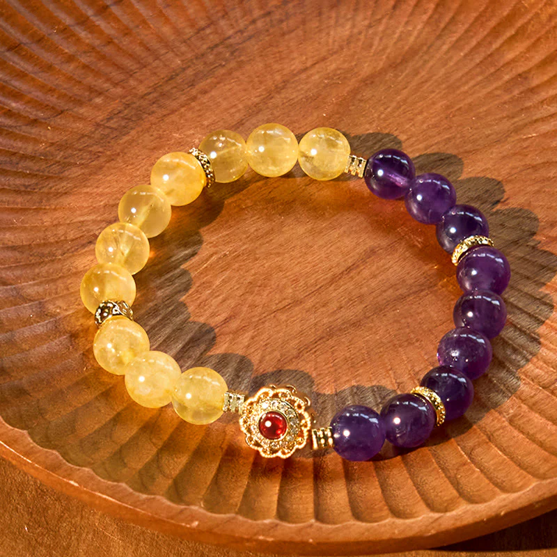 Braccialetto del piacere con Buddha Stones, citrino e ametista - Image 3