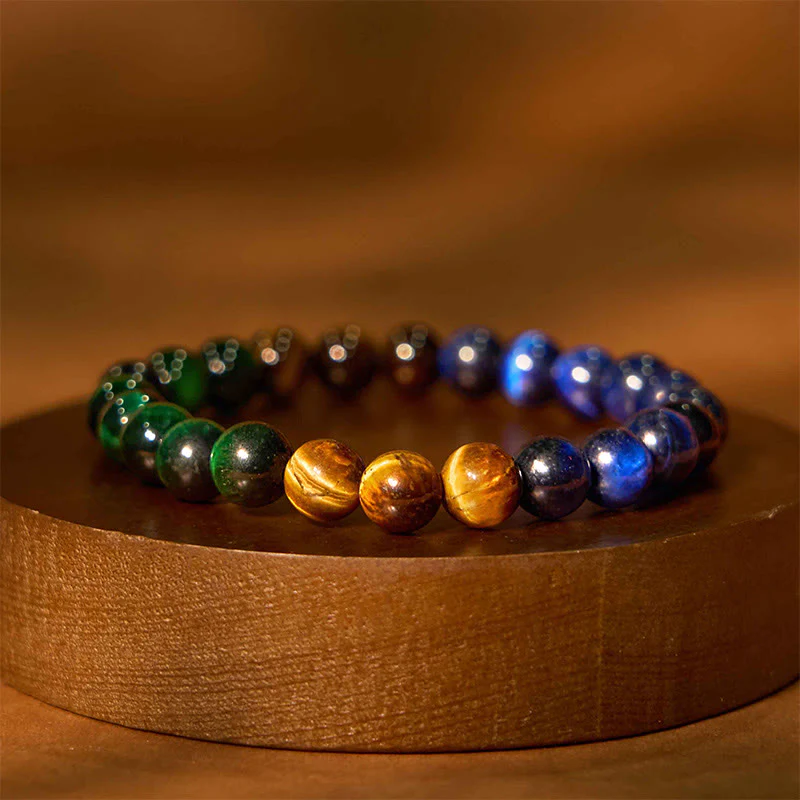 Bracciale della calma con vari cristalli di pietra di Buddha, malachite, lazurite, lapislazzuli, emimorfite - Image 136