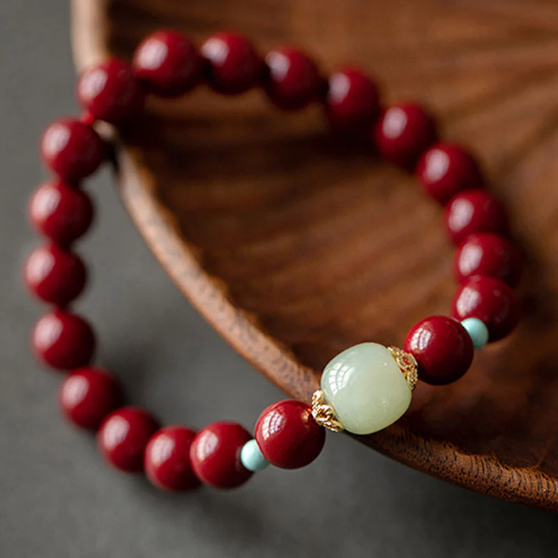 Braccialetto della fortuna Buddha Stones Cinnabar Green Aventurina - Image 4