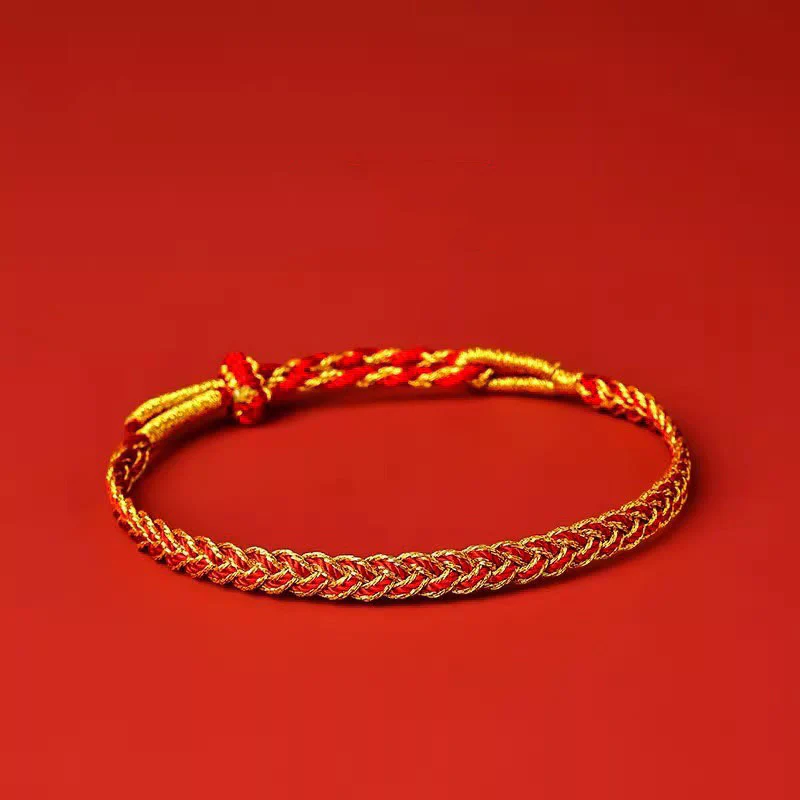Braccialetto della fortuna con corda rossa e corda gialla Buddha Stones - Image 11