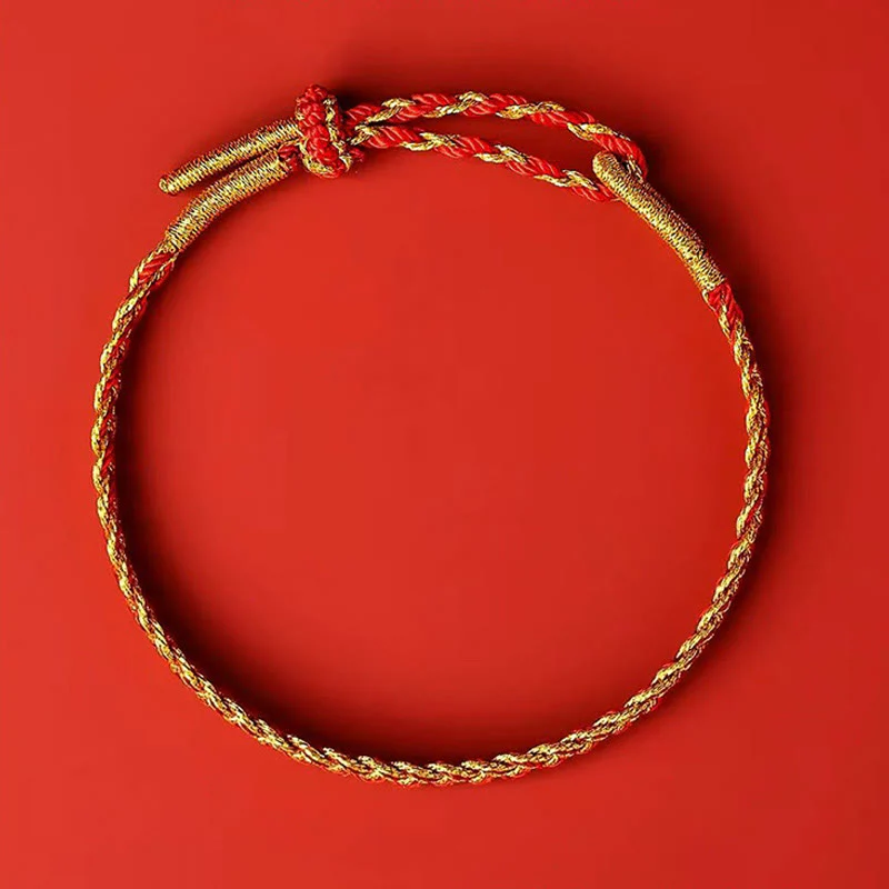 Braccialetto della fortuna con corda rossa e corda gialla Buddha Stones - Image 12