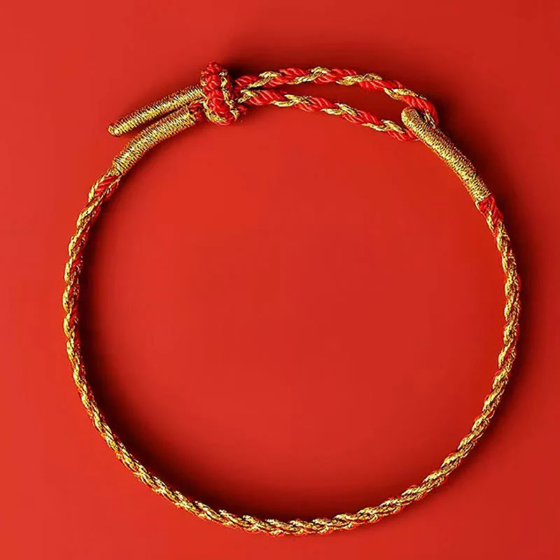 Braccialetto della fortuna con corda rossa e corda gialla Buddha Stones - Image 8