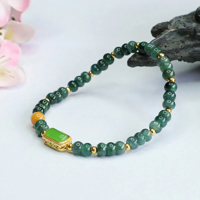 Braccialetto della fortuna con topazio verde naturale Buddha Stones - Image 4