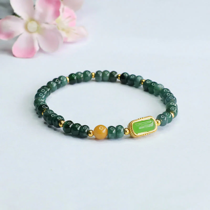 Braccialetto della fortuna con topazio verde naturale Buddha Stones - Image 5