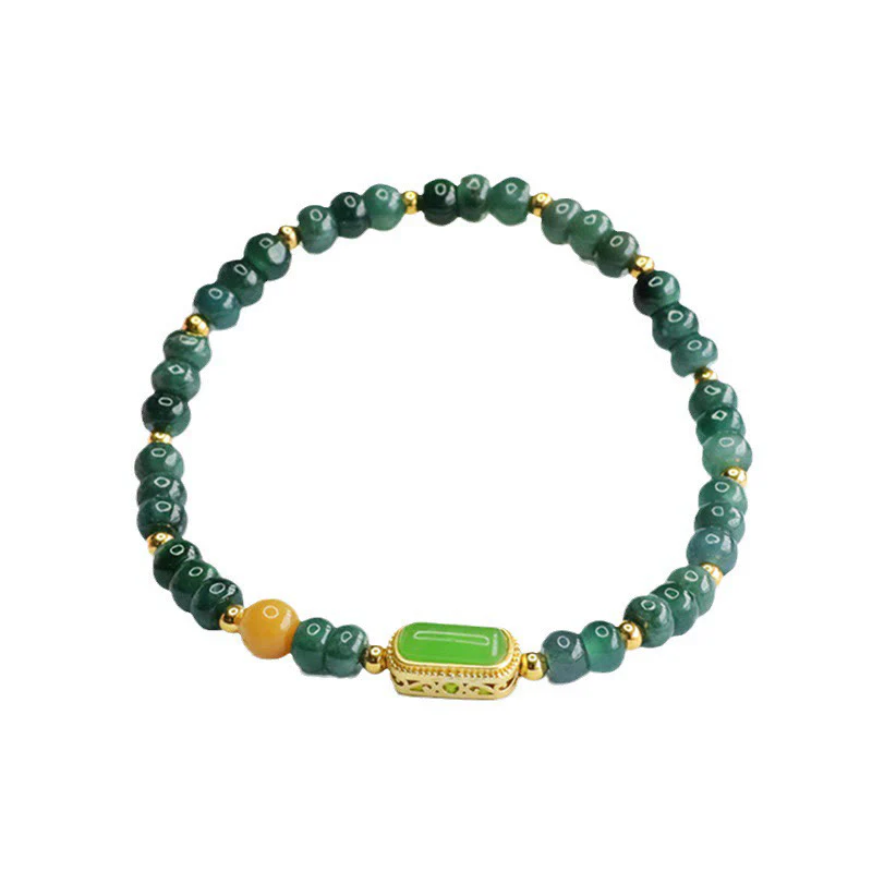 Braccialetto della fortuna con topazio verde naturale Buddha Stones - Image 6