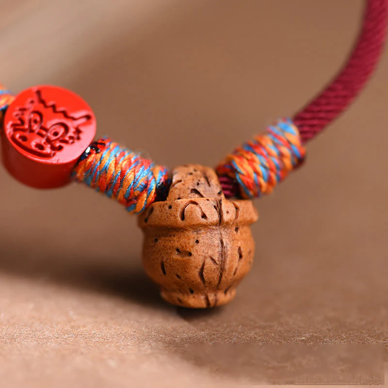 Braccialetto della fortuna fatto a mano con Buddha Stones, zodiaco cinese, filo rosso, nocciolo di pesca, cinabro - Image 17