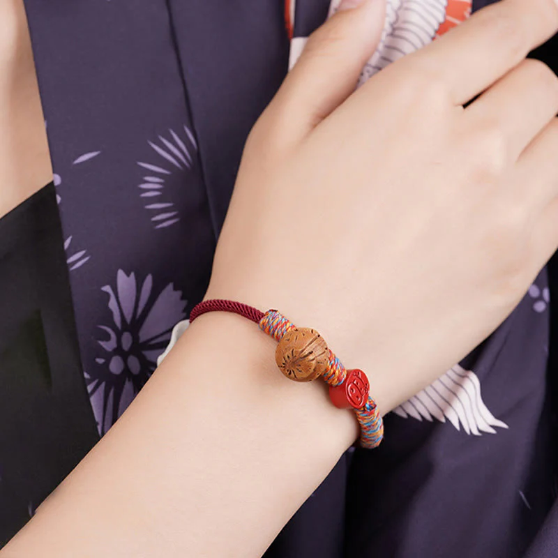 Braccialetto della fortuna fatto a mano con Buddha Stones, zodiaco cinese, filo rosso, nocciolo di pesca, cinabro - Image 19