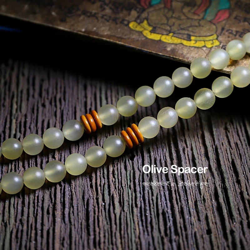 Braccialetto della fortuna in ambra e corno di pecora del Tibet con 108 perle di Mala Buddha Stones - Image 16