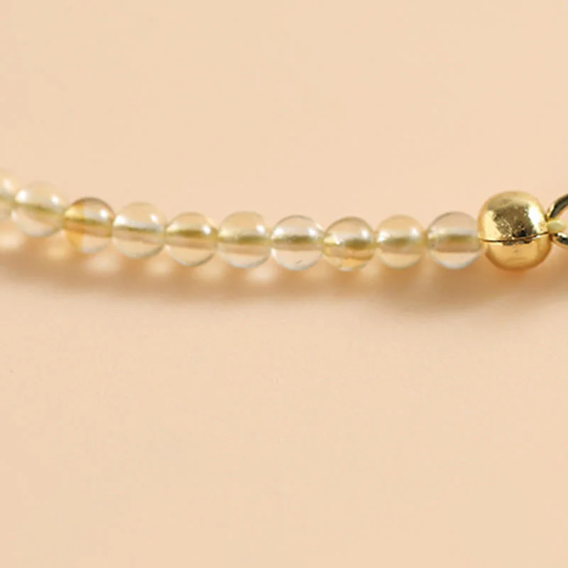 Braccialetto della prosperità con perle di rame riempite d'oro 14K e tormalina citrino ultrasottile da 2,5 mm Buddha Stones - Image 4