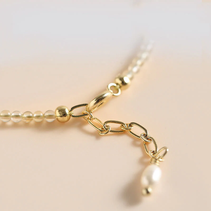 Braccialetto della prosperità con perle di rame riempite d'oro 14K e tormalina citrino ultrasottile da 2,5 mm Buddha Stones - Image 5