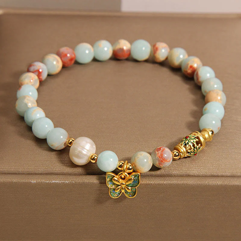 Braccialetto della ricchezza con farfalla di perle di pietra Shoushan Buddha Stones - Image 5