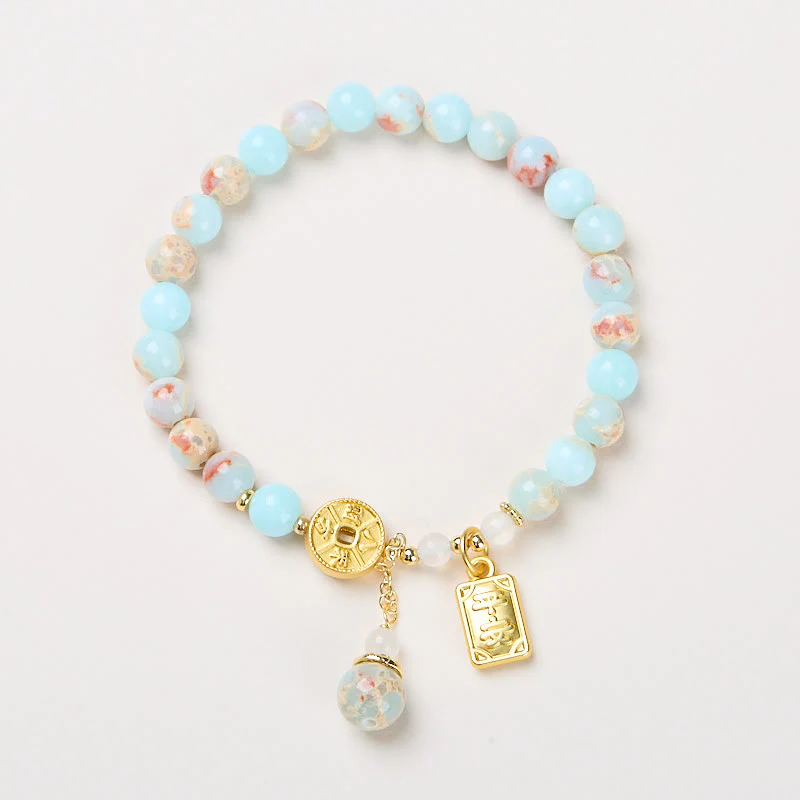 Braccialetto della ricchezza con monete di rame, Buddha Stones e pietra Shoushan, denaro da tutte le direzioni - Image 2