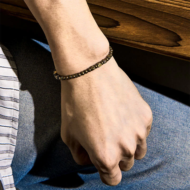 Braccialetto della ricchezza con perline di ottone e rame, stile vintage e semplice, in stile Buddha Stones - Image 5