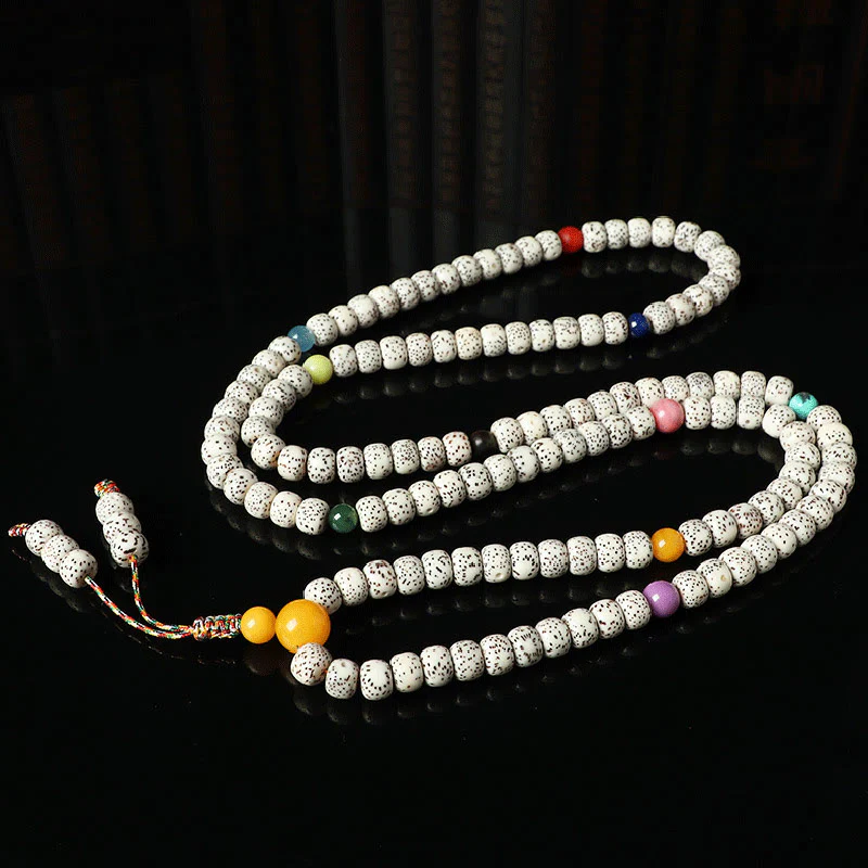 Braccialetto della ricchezza in agata ambrata con semi di Bodhi tibetano e pietre Buddha Stones - Image 8
