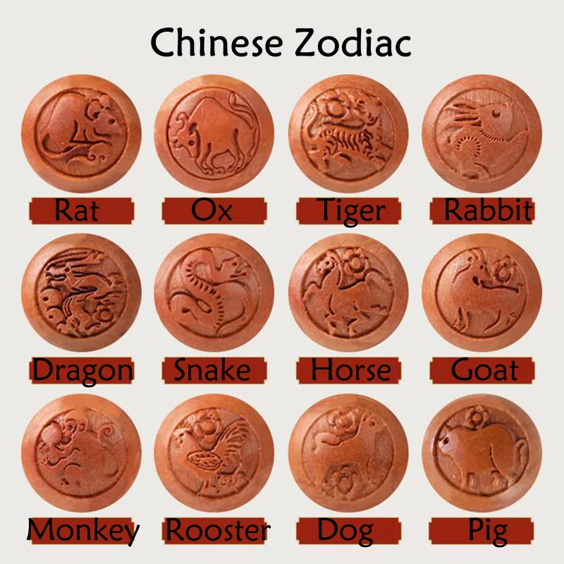 Braccialetto della ricchezza in cinabro intagliato con carattere dello zodiaco cinese Fu in legno di pesca naturale Buddha Stones - Image 26