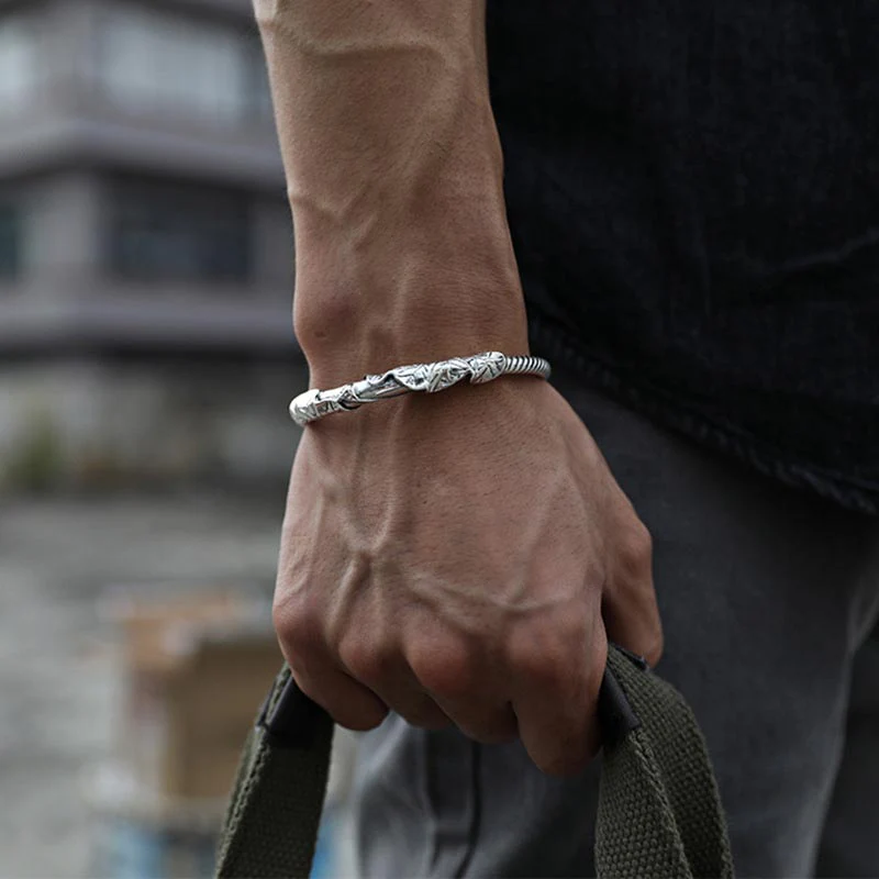 Braccialetto della ricchezza in rame bianco con loto tibetano Buddha Stones - Image 4