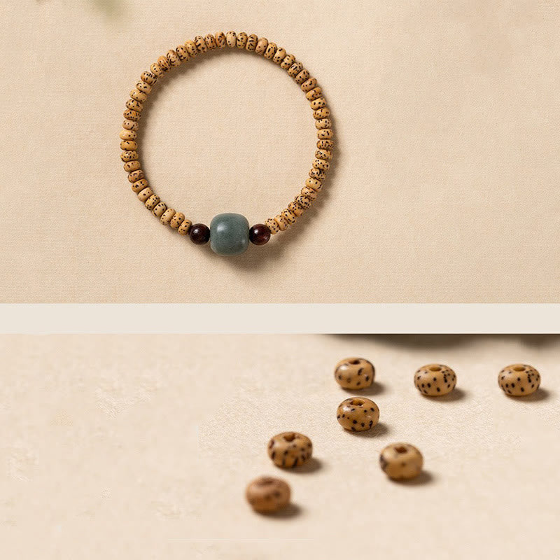 Braccialetto della saggezza Buddha Stones Bodhi Seed con piccola foglia di sandalo rosso - Image 11