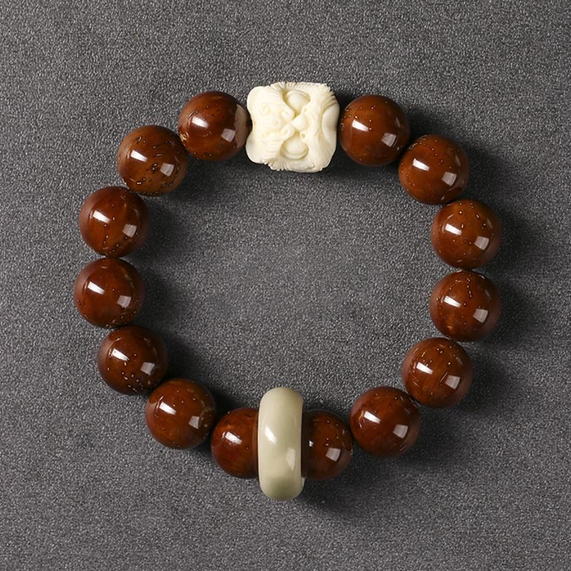 Braccialetto della saggezza del leone danzante dei semi di Bodhi viola Buddha Stones - Image 6
