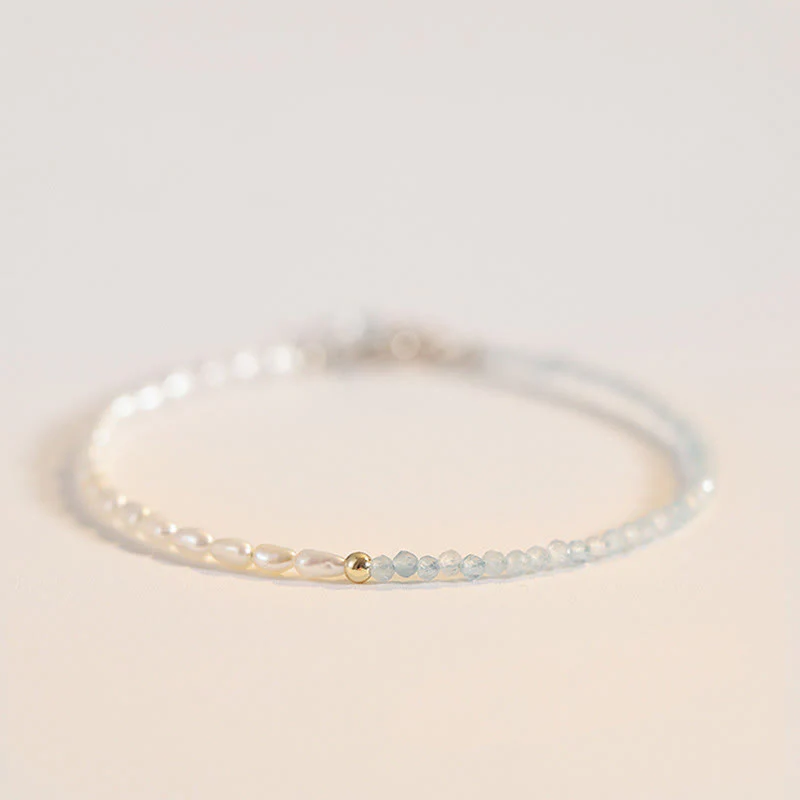 Braccialetto della saggezza in rame placcato oro 14k con perle ultrasottili di perle turchesi da 2 mm Buddha Stones - Image 4