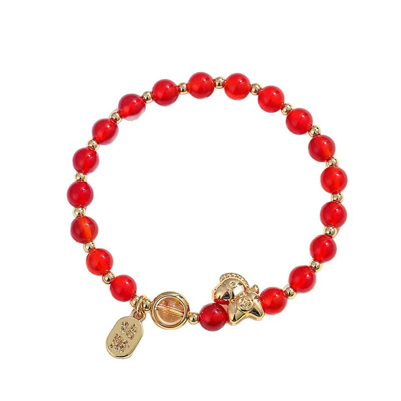 Braccialetto dell'amore Buddha Stones, quarzo fragola, citrino, agata rossa e cristallo rosa, anno del cavallo - Image 8