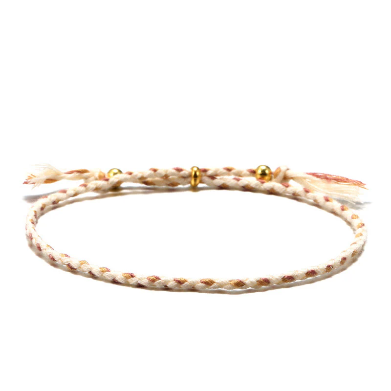 Braccialetto dell'armonia regolabile con nappa intrecciata in corda colorata fatta a mano di Buddha Stones - Image 13