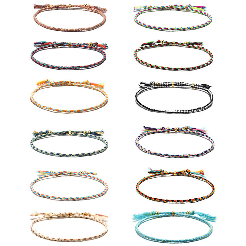 Braccialetto dell'armonia regolabile con nappa intrecciata in corda colorata fatta a mano di Buddha Stones - Image 15