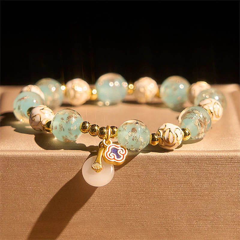 Braccialetto delle benedizioni in vetro blu Liuli Buddha Stones - Image 2