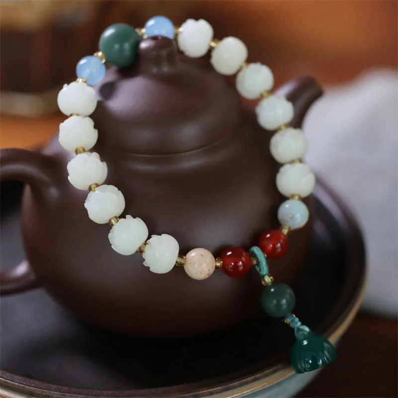 Braccialetto di armonia di pace intagliato con Buddha Stones - Image 3