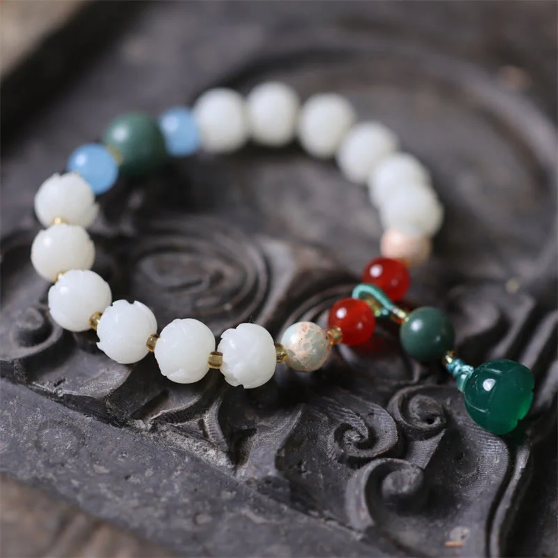 Braccialetto di armonia di pace intagliato con Buddha Stones - Image 4