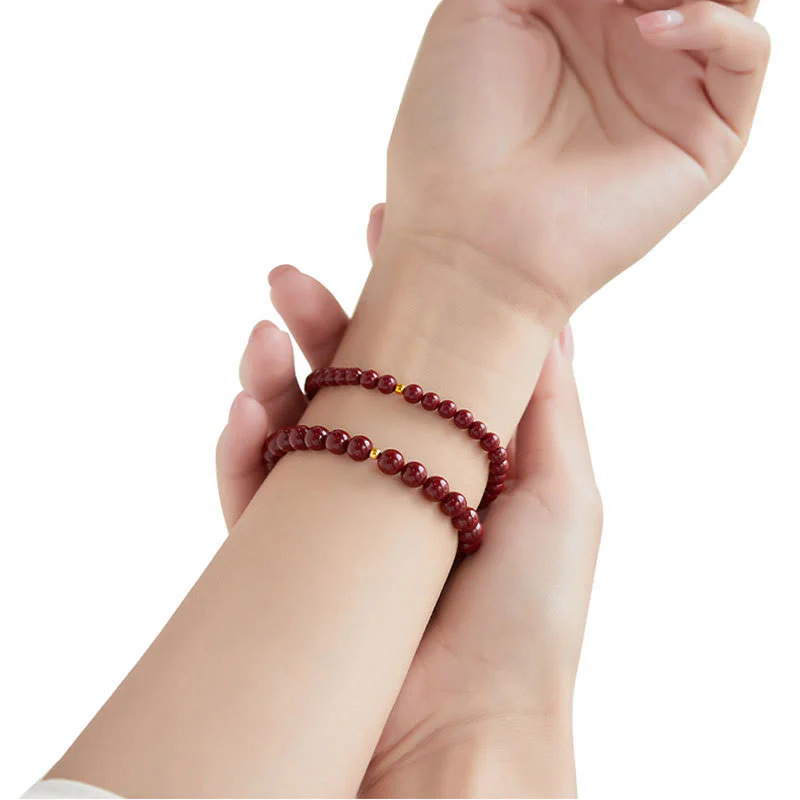 Braccialetto di benedizione con perline di cinabro in argento sterling 925 Buddha Stones - Image 12