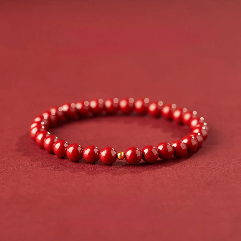 Braccialetto di benedizione con perline di cinabro in argento sterling 925 Buddha Stones - Image 8