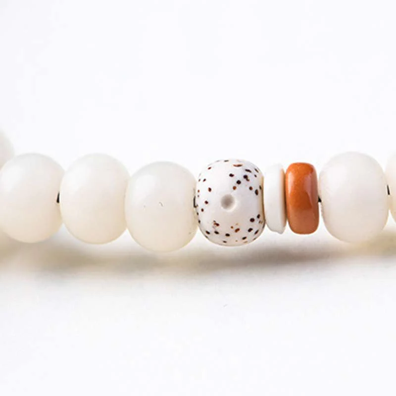 Braccialetto di benedizione del loto Bodhi in giada bianca tibetana Buddha Stones - Image 19