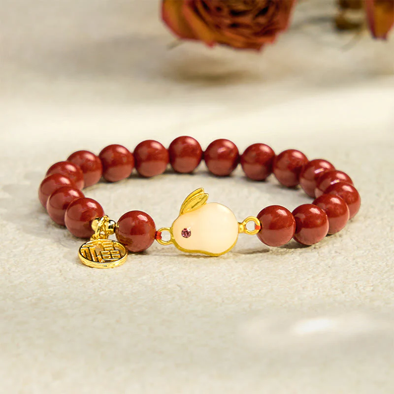 Braccialetto di benedizione del personaggio di Buddha Stones Cinnabar Rabbit Fu - Image 2