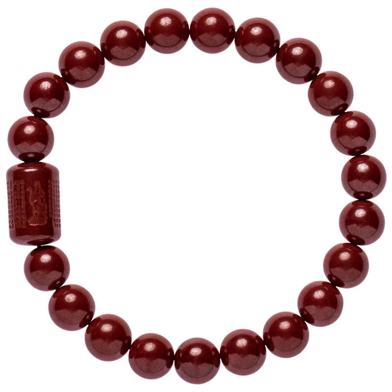 Braccialetto di benedizione del Sutra del cuore di cinabro naturale Buddha Stones - Image 15