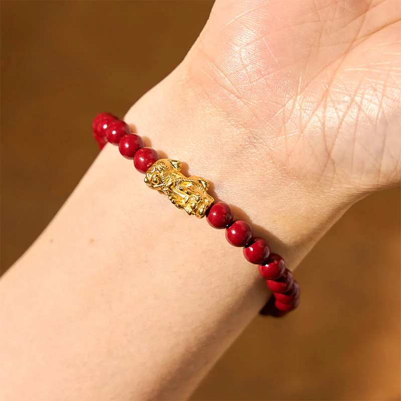 Braccialetto di benedizione Pixiu con perline di cinabro naturale Buddha Stones - Image 10